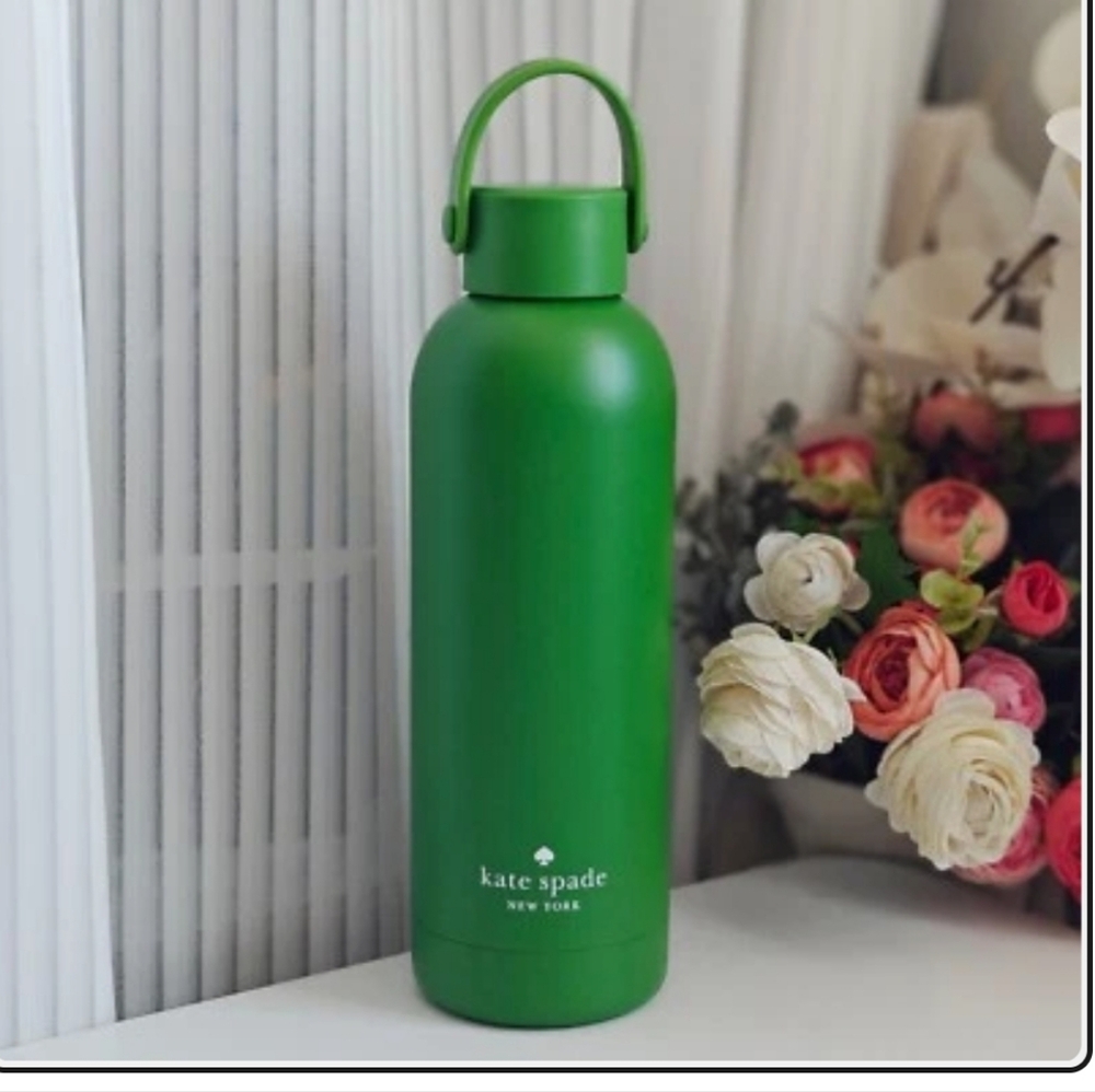 Kate Spade Stainless Steel l Water Bottle. Green 16oz NIB